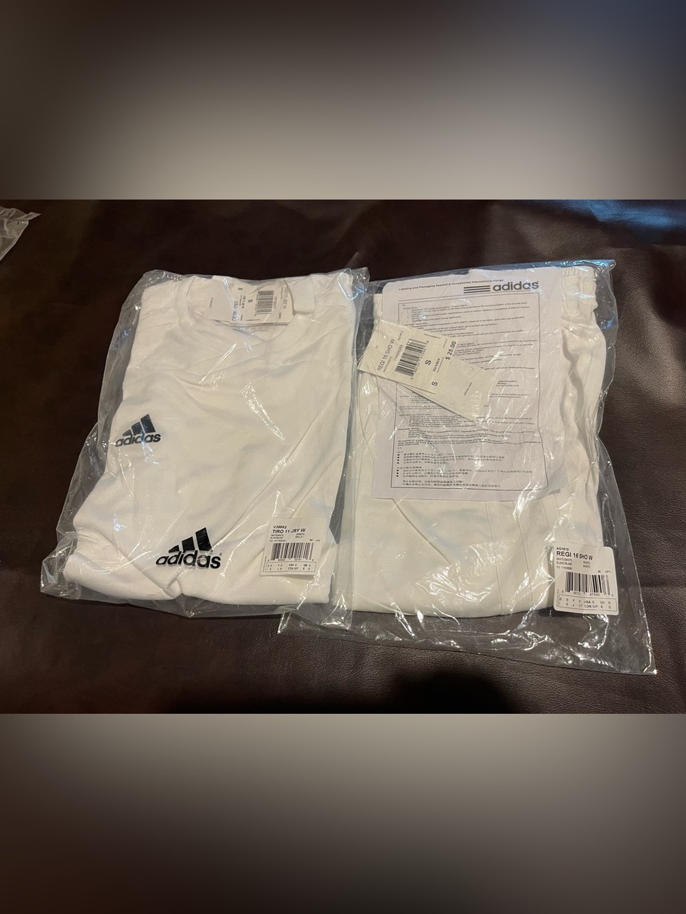 New Woman’s Adidas White Tiro 11 Jersey & Regi 16 shorts Soccer match set Small